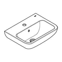 Grohe BauEdge Handwaschbecken Keramik wandhängend 450x350mm, Alpinweiß, 1 Hahnloch, mit... GROHE-39806000 4005176636462 (Abb. 1)