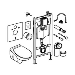 Grohe Solido 5-in-1 Set mit Bau Keramik für WC 1,13m Bauhöhe, QuickFix, Chrom/Alpinweiß... GROHE-39888000 4005176714160 (Abb. 1)