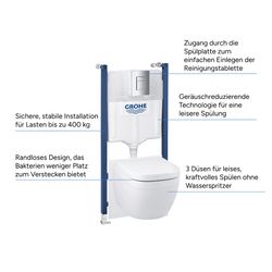 Grohe Solido 6-in-1 Set mit Euro Keramik für WC 1,13m Bauhöhe mit Fresh, QuickFix, Chro... GROHE-39889000 4005176714177 (Abb. 1)