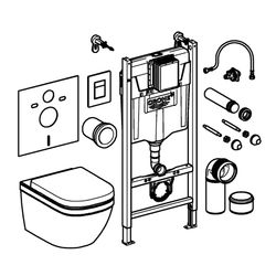 Grohe Solido 6-in-1 Set mit Euro Keramik für WC 1,13m Bauhöhe mit Fresh, QuickFix, Chro... GROHE-39889000 4005176714177 (Abb. 1)