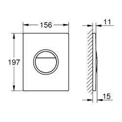 Grohe Nova C Light WC-Betätigung Chrom für 2-Mengen, Start/Stopp-Betätigung, mit LED, s... GROHE-39972000 4005176759550 (Abb. 1)