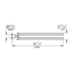 Grohe Atrio Handtuchhalter Supersteel 2-armig nicht schwenkbar... GROHE-40888DC0 4005176754654 (Abb. 1)