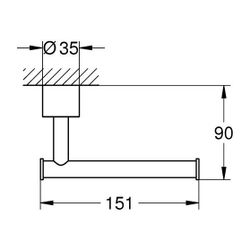 Grohe Atrio WC-Papierhalter, Toilettenpapierhalter ohne Deckel, Supersteel... GROHE-40891DC0 4005176754838 (Abb. 1)