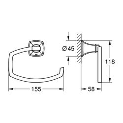 Grohe Grandera WC-Papierhalter, Toilettenpapierhalter Chrom, 40908000... GROHE-40908000 4005176754401 (Abb. 1)