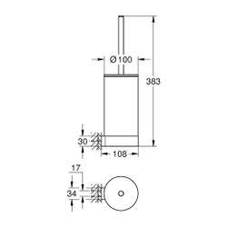 Grohe Selection WC-Bürstengarnitur, Phantom Black, Wandmontage... GROHE-41215KF0 4005176782435 (Abb. 1)