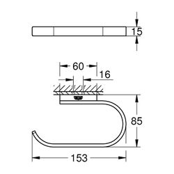 Grohe Selection WC-Papierhalter, Toilettenpapierhalter, ohne Deckel, Phantom Black, Wan... GROHE-41220KF0 4005176782480 (Abb. 1)