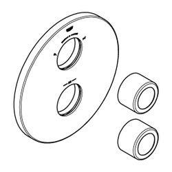 Grohe Rosette Nickel gebürstet für Grohtherm Thermostat-Sets, Außendurchmesser 210mm, v... GROHE-47810EN0 4005176553820 (Abb. 1)