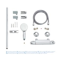 Grohe Grohtherm 1000 Thermostat-Brausebatterie 1/2" mit Brausegarnitur chrom 34820004... GROHE-34820004 4005176698583 (Abb. 1)