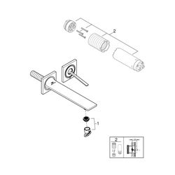 Grohe Allure 2-Loch-Waschtischbatterie cool sunrise gebürstet 19386GN2... GROHE-19386GN2 4005176512810 (Abb. 1)