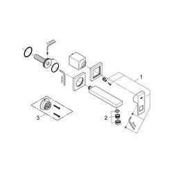 Grohe Eurocube 2-Loch-Waschtischbatterie supersteel 19895DC0... GROHE-19895DC0 4005176525018 (Abb. 1)