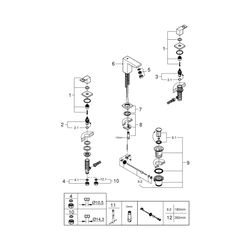 Grohe Eurocube 3-Loch-Waschtischbatterie 1/2" hard graphite gebürstet 20351AL0... GROHE-20351AL0 4005176584688 (Abb. 1)