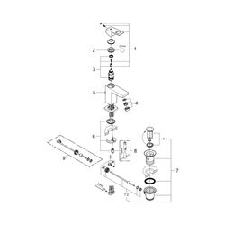 Grohe Eurocube Einhand-Waschtischbatterie 1/2" S-Size supersteel 23127DC0... GROHE-23127DC0 4005176524967 (Abb. 1)