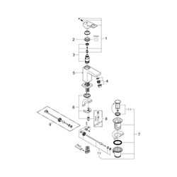 Grohe Eurocube Einhand-Waschtischbatterie 1/2" S-Size supersteel 23127DC0... GROHE-23127DC0 4005176524967 (Abb. 1)