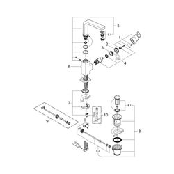 Grohe Eurocube Einhand-Waschtischbatterie 1/2" L-Size hard graphite gebürstet 23135AL0... GROHE-23135AL0 4005176584664 (Abb. 1)