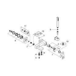 Grohe Eurocube Einhand-Wannenbatterie 1/2" chrom 23141000... GROHE-23141000 4005176901164 (Abb. 1)