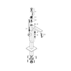 Grohe Eurocube Joy Einhand-Wannenbatterie 1/2" Bodenmontage chrom 23667001... GROHE-23667001 4005176429019 (Abb. 1)