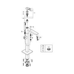 Grohe Eurocube Einhand-Wannenbatterie 1/2" Bodenmontage chrom 23672001... GROHE-23672001 4005176429002 (Abb. 1)