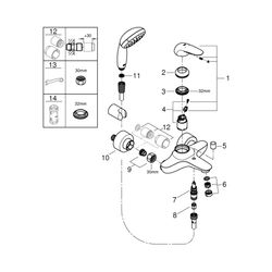 Grohe Eurostyle Einhand-Wannenbatterie 1/2" chrom 2372930A... GROHE-2372930A 4005176456503 (Abb. 1)