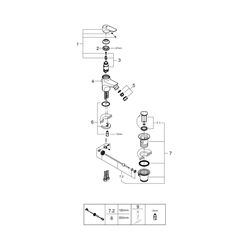 Grohe BauFlow Einhand-Bidetbatterie 1/2" chrom 23754000... GROHE-23754000 4005176388170 (Abb. 1)