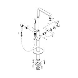 Grohe Lineare Einhand-Wannenbatterie 1/2" Bodenmontage supersteel 23792DC1... GROHE-23792DC1 4005176412837 (Abb. 1)