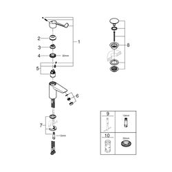 Grohe Eurosmart Einhand-Waschtischbatterie 1/2" S-Size chrom 23982003... GROHE-23982003 4005176644245 (Abb. 1)