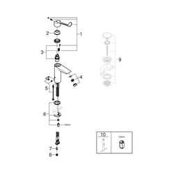 Grohe Eurosmart Einhand-Waschtischbatterie 1/2" M-Size chrom 23985003... GROHE-23985003 4005176643842 (Abb. 1)