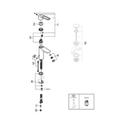 Grohe Eurosmart Einhand-Waschtischbatterie 1/2" M-Size chrom 23987003... GROHE-23987003 4005176644344 (Abb. 1)