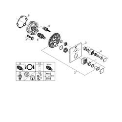 Grohe Grohtherm Cube Thermostat 2-Wege-Umstellung für mehrere Brause hard graphite gebü... GROHE-24154AL0 4005176585920 (Abb. 1)