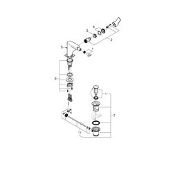 Grohe Allure Einhand-Bidetbatterie 1/2" hard graphite 24160A01... GROHE-24160A01 4005176598708 (Abb. 1)