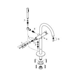 Grohe Atrio Wannenbatterie, Bodenmontage, eigensicher, mit Kreuzgriffen, 1/2", Superste... GROHE-25044DC3 4005176455445 (Abb. 1)