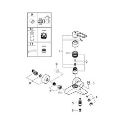 Grohe Eurosmart Einhand-Wannenbatterie 1/2" chrom 25241003... GROHE-25241003 4005176644221 (Abb. 1)