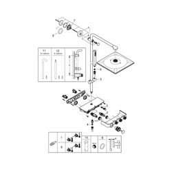 Grohe Euphoria SmartControl 310 Cube Duo Duschsystem mit Batterie hard graphite... GROHE-26508A00 4005176557491 (Abb. 1)
