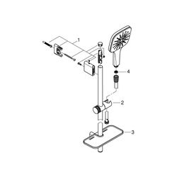 Grohe Rainshower SmartActive 130 Cube Brausestangenset 3 Strahlarten chrom 26583000... GROHE-26583000 4005176486289 (Abb. 1)