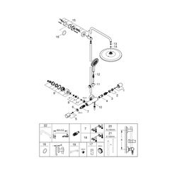 Grohe Rainshower SmartActive 310 Duschsystem, Chrom, THB, 450mm Duscharm, Kopfbrause Mo... GROHE-26647000 4005176533013 (Abb. 1)