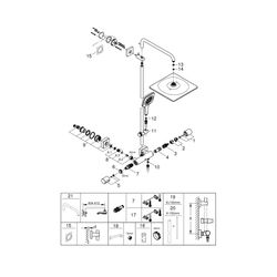 Grohe Rainshower SmartActive 310 Duschsystem, Chrom, 450mm Duscharm, Kopfbrause Mono 31... GROHE-26649000 4005176533037 (Abb. 1)