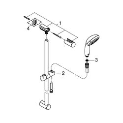 Grohe Tempesta 100 Brausestangenset 3 Strahlarten chrom 27794001... GROHE-27794001 4005176451737 (Abb. 1)