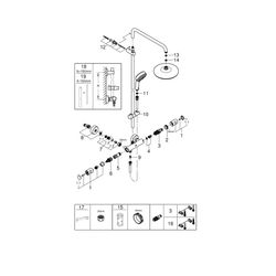 Grohe Tempesta Cosmopolitan System 210 Duschsystem mit Thermostatbatterie Wandmontage c... GROHE-27922001 4005176985348 (Abb. 1)