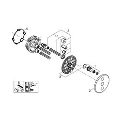 Grohe Grohtherm SmartControl 3-fach Unterputzventil hard graphite gebürstet 29122AL0... GROHE-29122AL0 4005176455124 (Abb. 1)