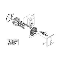 Grohe Grohtherm SmartControl 3-fach Unterputzventil hard graphite 29127A00... GROHE-29127A00 4005176558375 (Abb. 1)