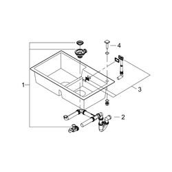 Grohe K500 Kompositspüle granit grau 31649AT0... GROHE-31649AT0 4005176521270 (Abb. 1)