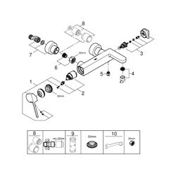 Grohe Plus Einhand-Wannenbatterie 1/2" 33553003... GROHE-33553003 4005176529795 (Abb. 1)