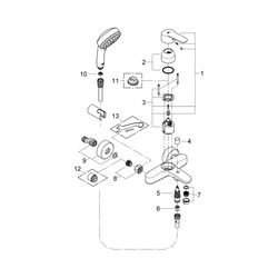 Grohe Eurostyle Cosmopolitan Einhand-Wannenbatterie 1/2" chrom 3359220A... GROHE-3359220A 4005176454288 (Abb. 1)