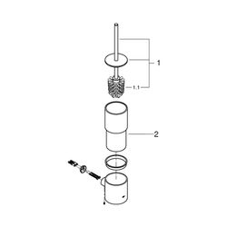 Grohe Atrio Toilettenbürstengarnitur hard graphite gebürstet 40314AL3... GROHE-40314AL3 4005176462610 (Abb. 1)