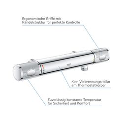 Grohe Grohtherm 1000 Performance Thermostat-Brausebatterie, ohne Anschlüsse, Chrom, 347... GROHE-34777000 4005176612947 (Abb. 1)
