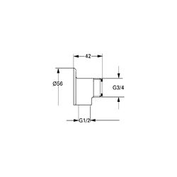 Grohe Wandscheibe chrom 12013000 Wandscheibe: Außen 3/4" x 1/2" Innen... GROHE-12013000 4005176004414 (Abb. 1)