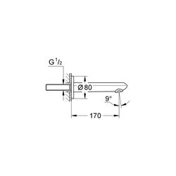 Grohe Eurodisc Cosmopolitan Wanneneinlauf chrom 13278002 Auslauf 170 mm Mousseur... GROHE-13278002 4005176887871 (Abb. 1)