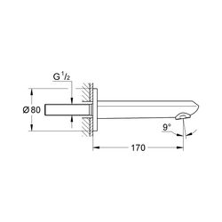 Grohe Eurodisc Cosmopolitan Wanneneinlauf chrom 13278002 Auslauf 170 mm Mousseur... GROHE-13278002 4005176887871 (Abb. 1)