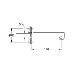 Grohe Concetto Wanneneinlauf chrom 13280001 Auslauf 170mm mit Mousseur StarLight... GROHE-13280001 4005176888687 (Abb. 1)