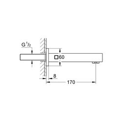 Grohe Eurocube Wanneneinlauf chrom 13303000... GROHE-13303000 4005176906350 (Abb. 1)