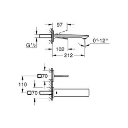 Grohe Allure 2-Loch-Waschtischbatterie cool sunrise gebürstet 19386GN2... GROHE-19386GN2 4005176512810 (Abb. 1)